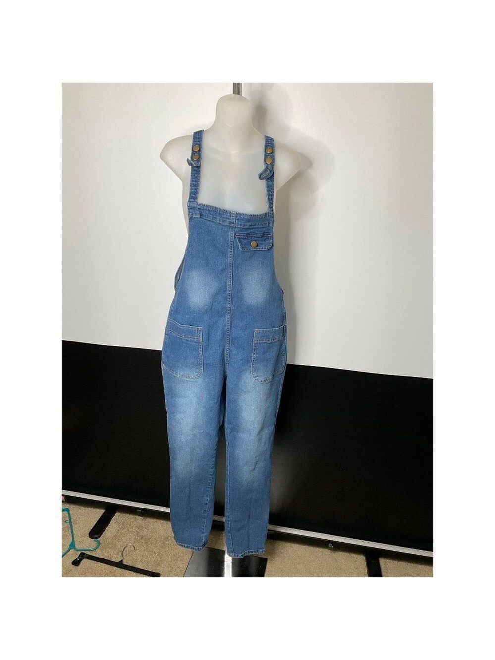 Unbranded Denim Coveralls Romper All in One Small Dungarees Womens - Picture 2 of 9